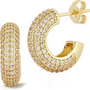 GLAZE JEWELRY Pavé Cubic Zirconia Hoop Earrings