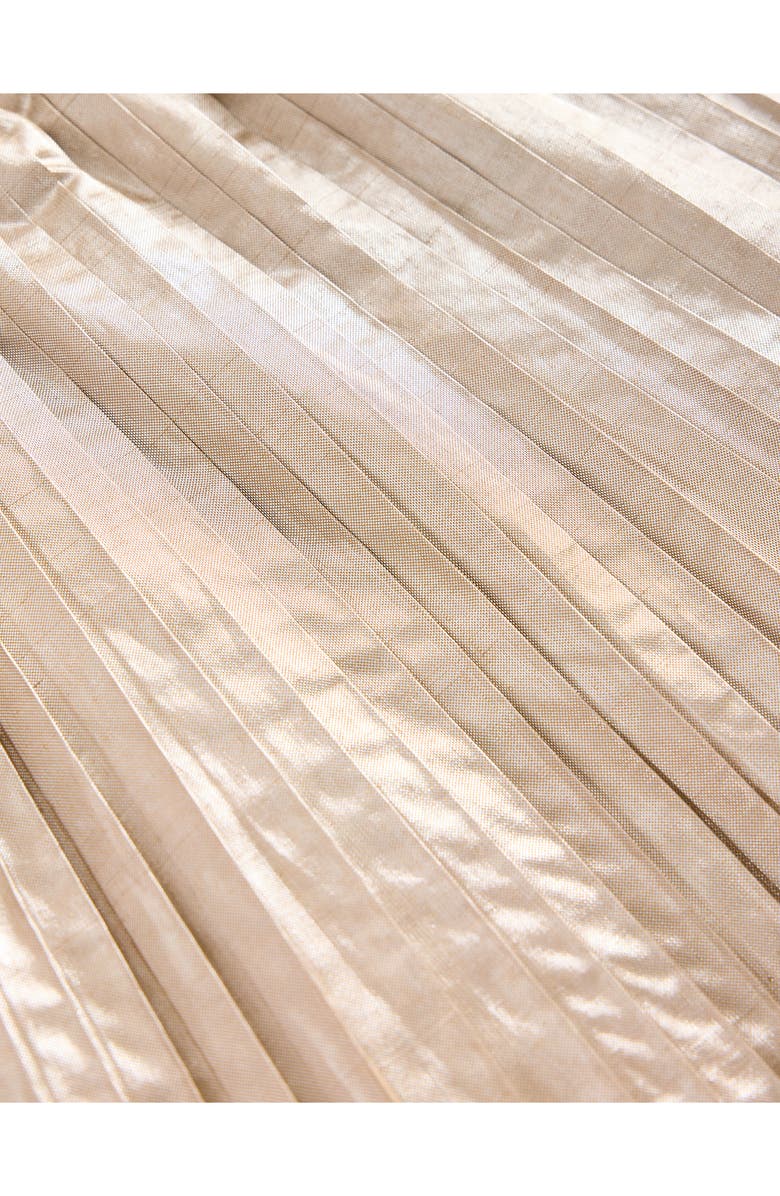 Mini Boden Kids' Metallic Pleated Miniskirt, Alternate, color,