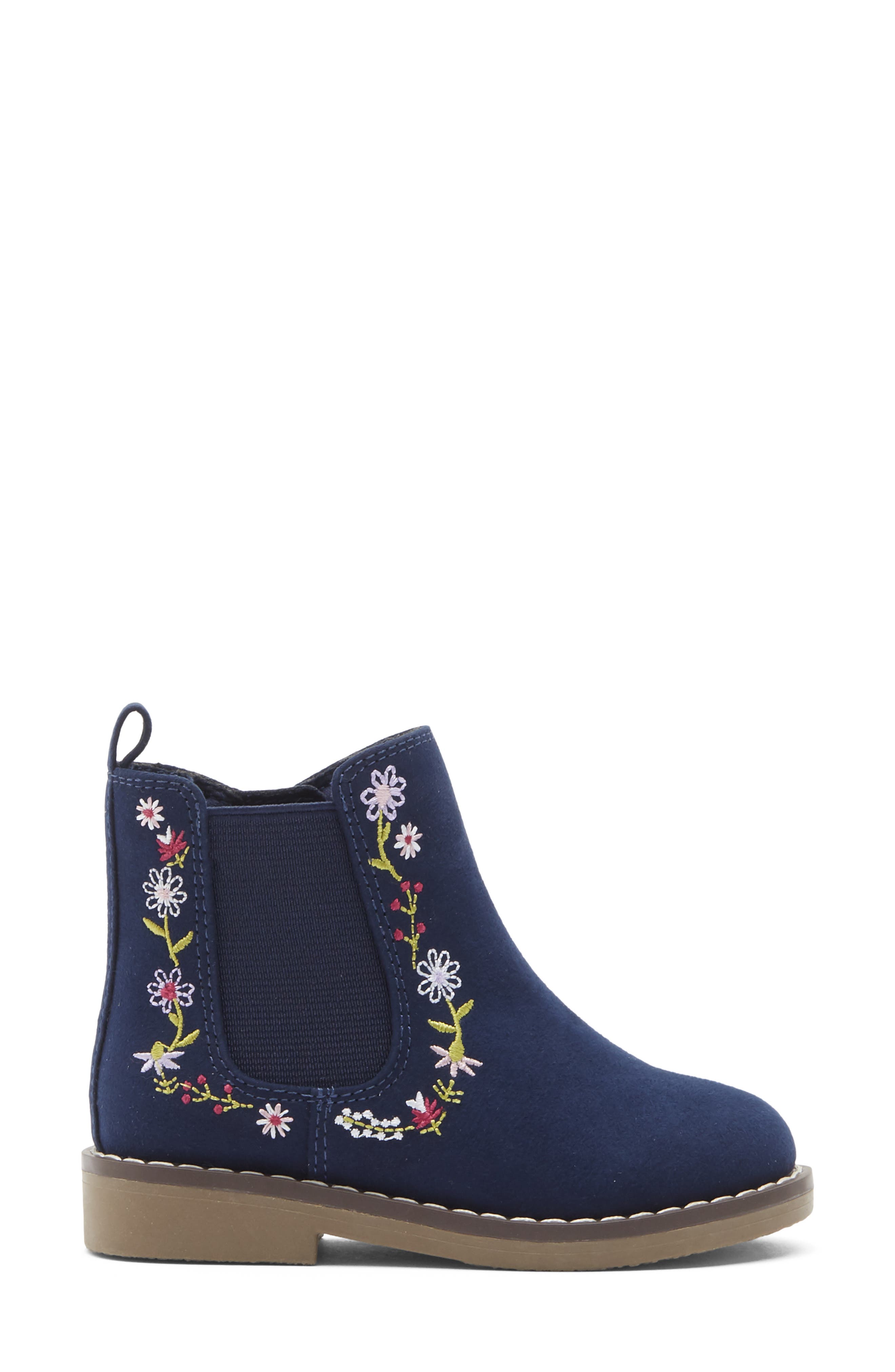 Kids' Caite Embroidered Short Boot, Alternate, color, NAVY