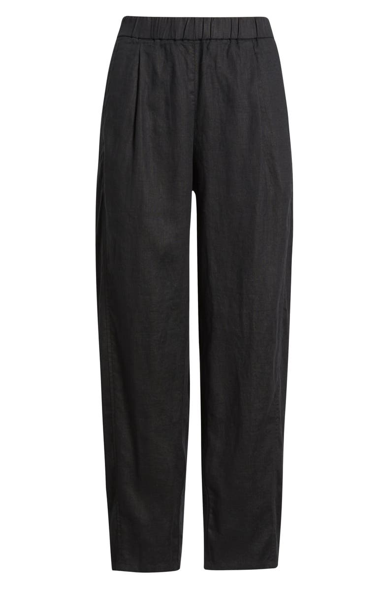 Eileen Fisher Organic Linen Ankle Lantern Pants, Alternate, color, Black