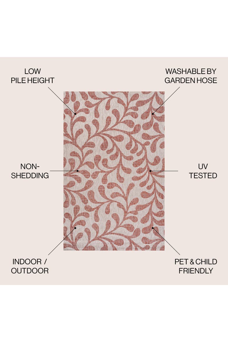 Vine All Over Indoor/Outdoor Area Rug, Alternate, color, Red/Beige