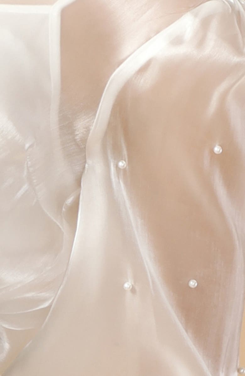 FLYING TOMATO Organza Embellished Button-Up Shirt, Alternate, color, Cream