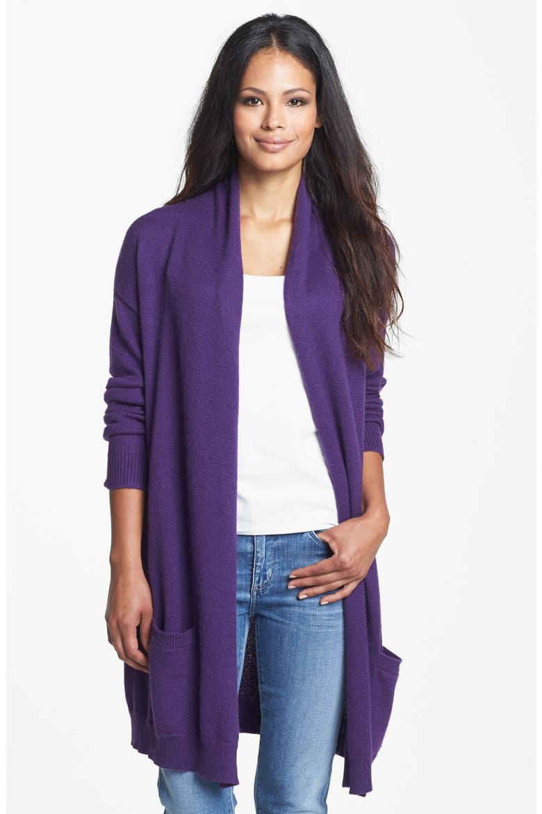 Open Front Cardigan, Main, color, PURPLE CROWN