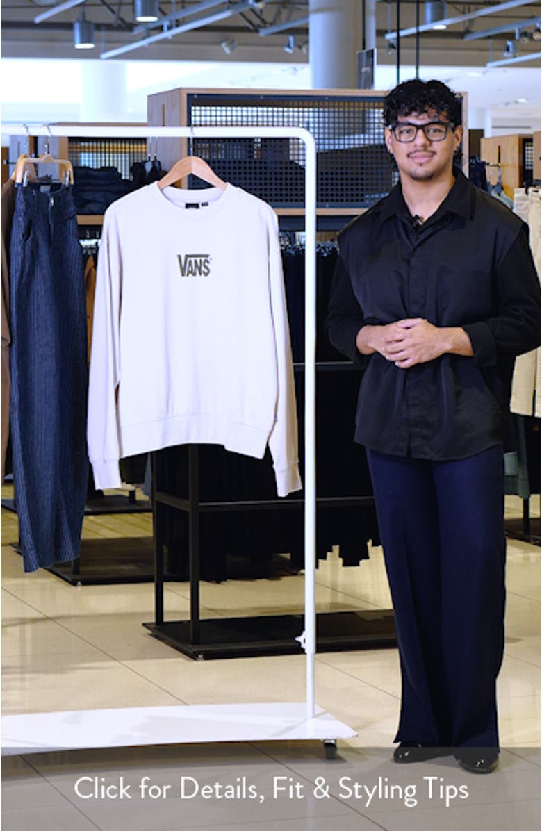 Logo Cotton Graphic Crewneck Sweatshirt, sales video thumbnail