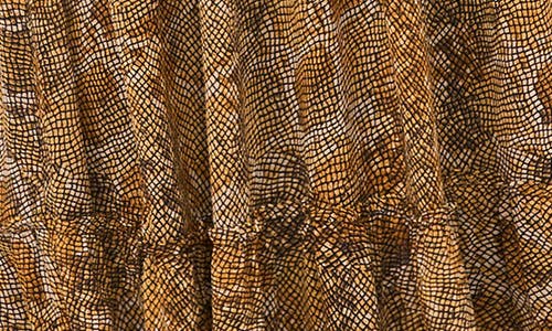 1.state Abstract Print Tie Neck Tiered Maxi Dress In Brown