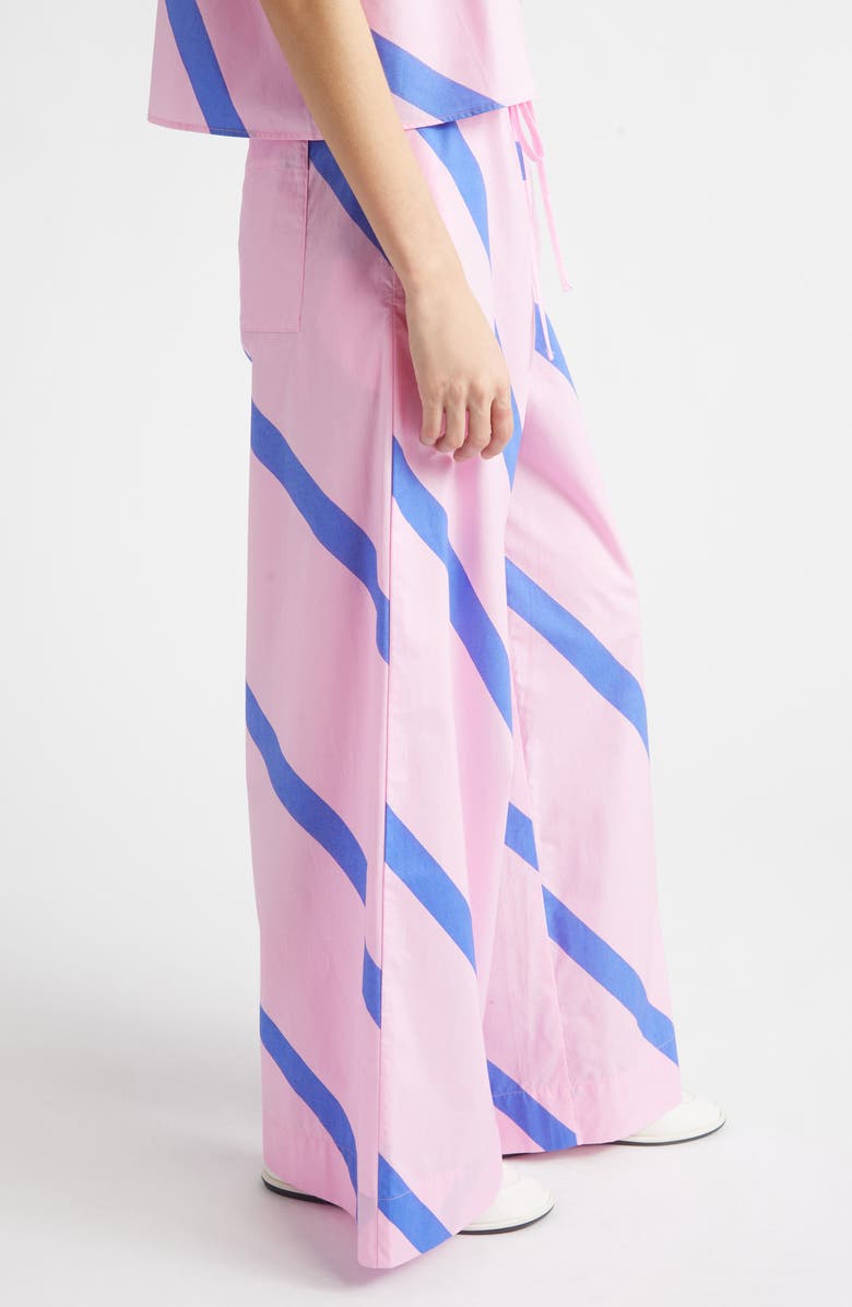 Marimekko Puoti Basso Wide Leg Stripe Pants, Alternate, color, Blue Pink