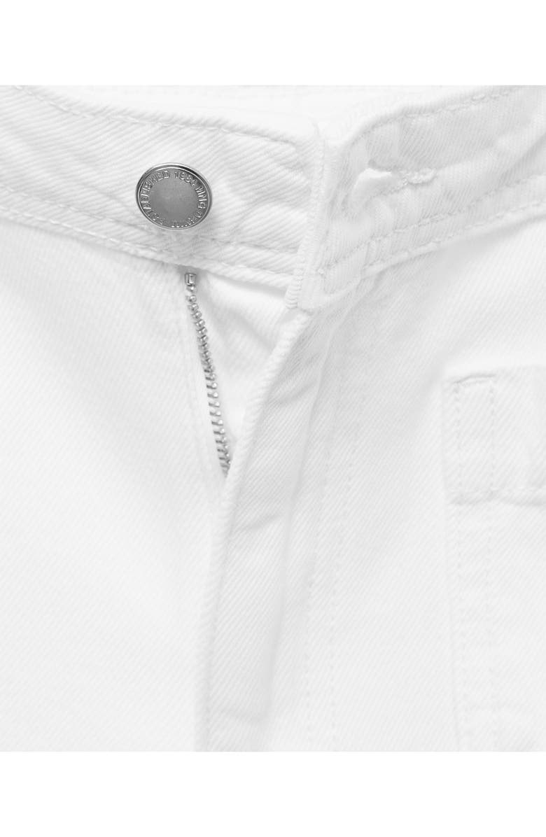 MANGO Patch Pocket High Waist Wide Leg Jeans, Alternate, color, White