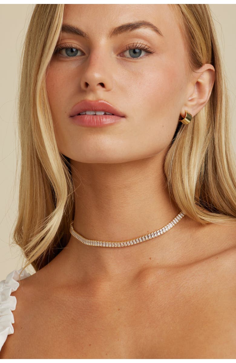 Untamed Petals Polly Crystal Choker, Alternate, color, Gold