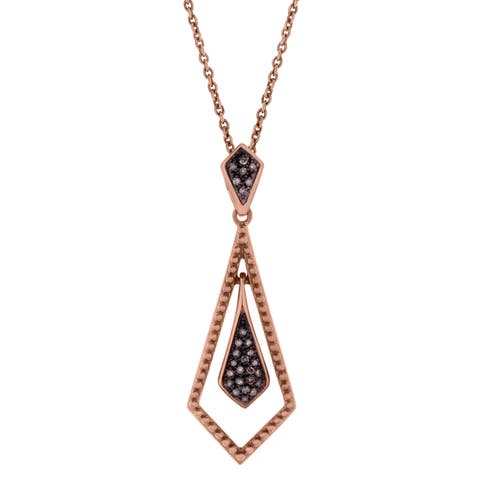 Marisa Sterling Silver 0.10 Ct Diamond Geometric Drop Pendant