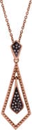 LuvMyJewelry Marisa Sterling Silver 0.10 Ct Diamond Geometric Drop Pendant