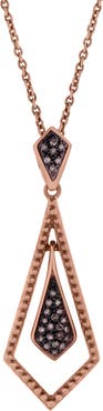 LuvMyJewelry Marisa Sterling Silver 0.10 Ct Diamond Geometric Drop Pendant