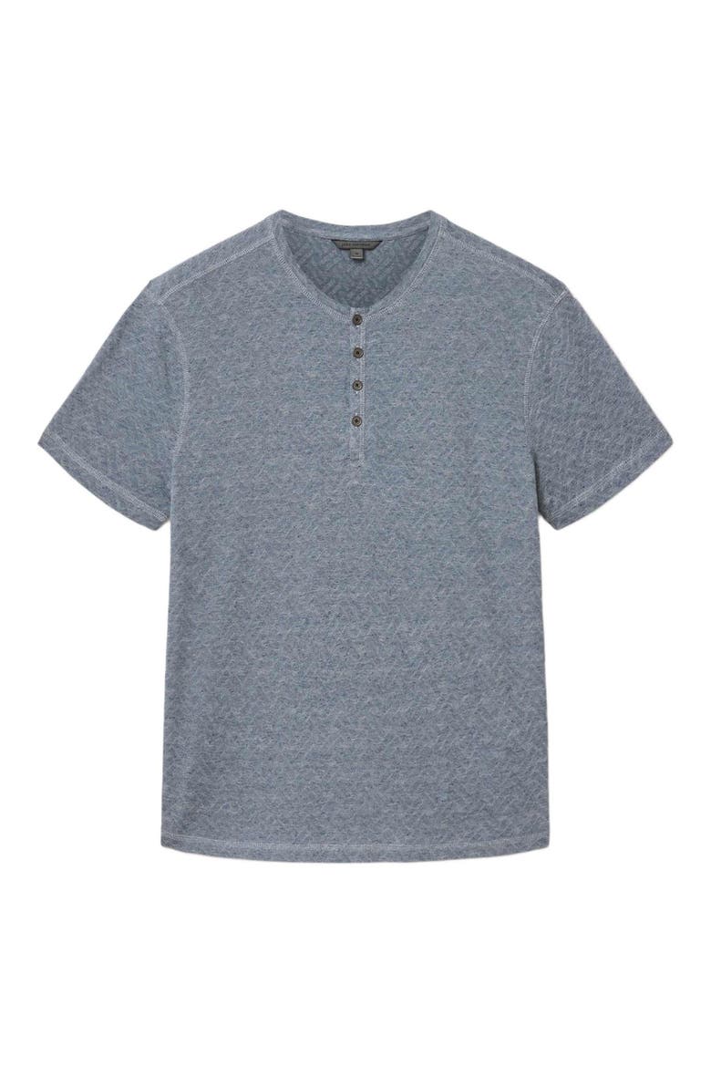 Elm Texture Short Sleeve Henley, Alternate, color, STEEL BLUE