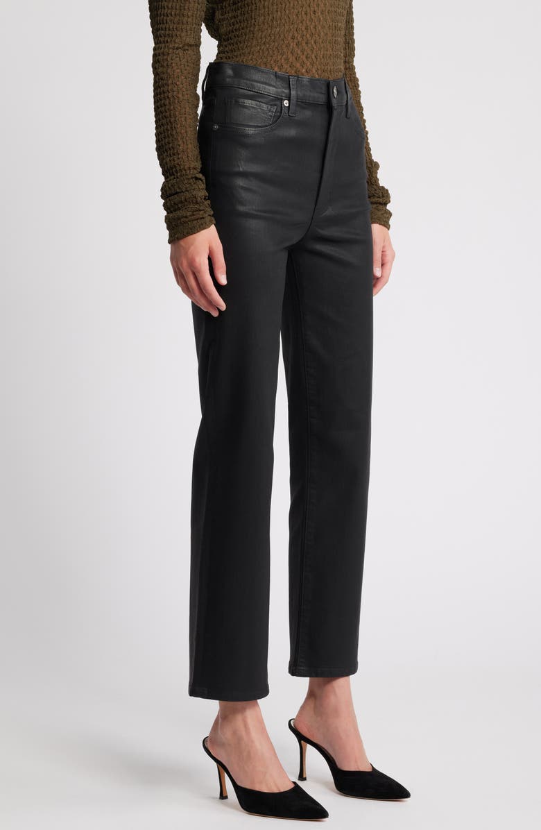 FRAME Le Sleek Straight Leg Coated Jeans, Alternate, color, Noir Coated