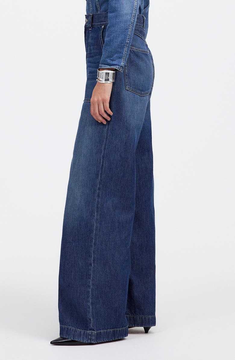 Madewell Airy Superwide Leg Utility Jeans, Alternate, color, Lindewood Wash