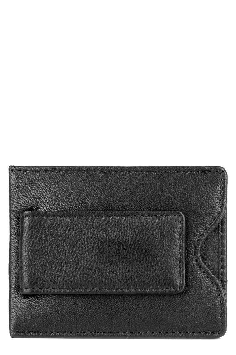 Emblem Front Pocket RFID Magnetic Money Clip, Main, color, BLACK