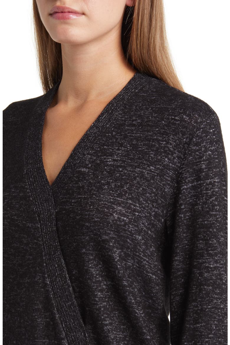 Cozy Surplice Top, Alternate, color, RAVEN BLACK MIX