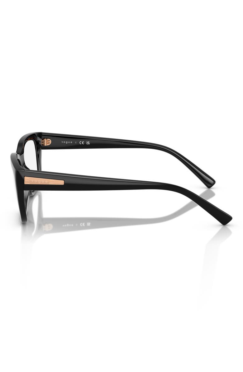 VOGUE 53mm Pillow Optical Glasses, Alternate, color, Black