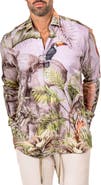 Maceoo Fibonacci Marthyr 0322 Wildlife Print Contemporary Fit Button-Up Shirt
