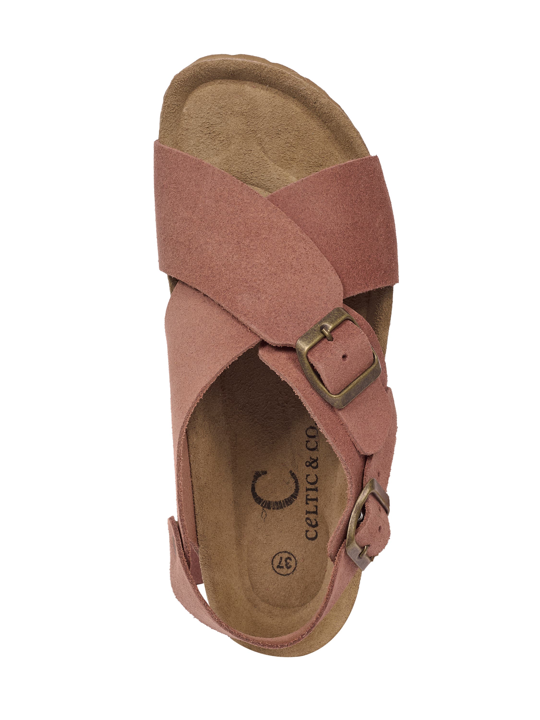 Celtic & Co. Crossover Buckle Sandal, Alternate, color, Terracotta
