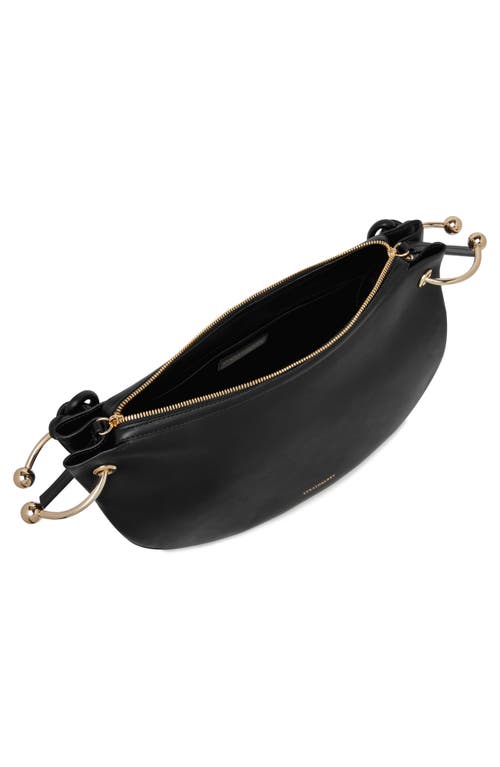 Strathberry Halo Zip Leather Shoulder Bag In Black