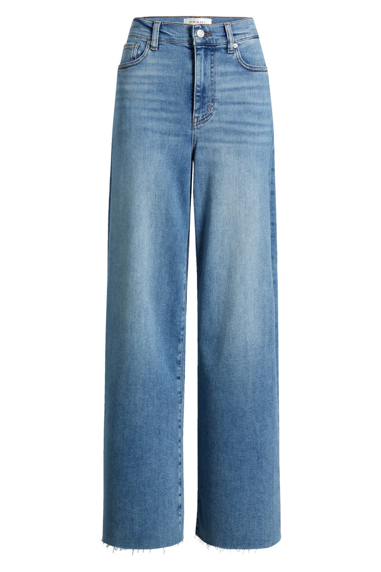 Le Slim Palazzo Raw Hem High Waist Wide Leg Jeans, Alternate, color, FLIP RAW AFTER