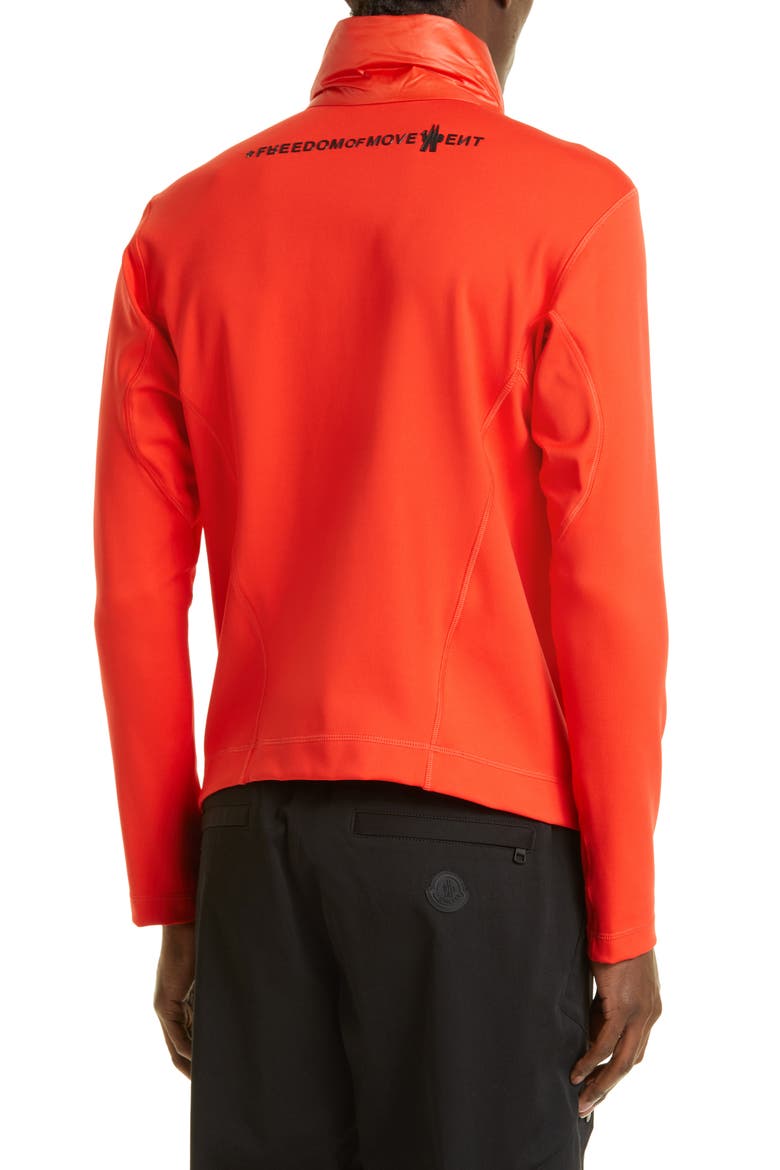 Quilted Down & Jersey Cardigan, Alternate, color, RED