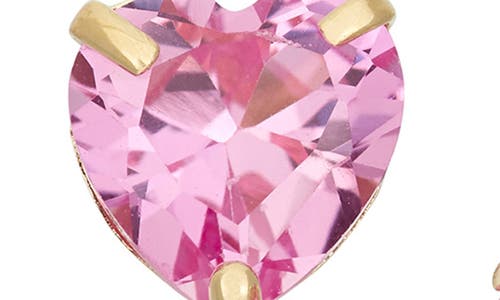 Fzn 10k Gold Sapphire Heart Stud Earrings In Yellow