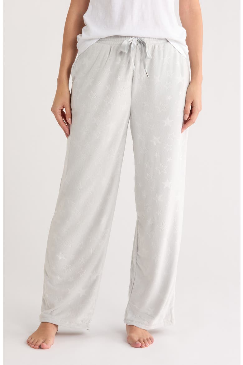 Fleece Print Pajama Pants, Main, color, MONO STARS