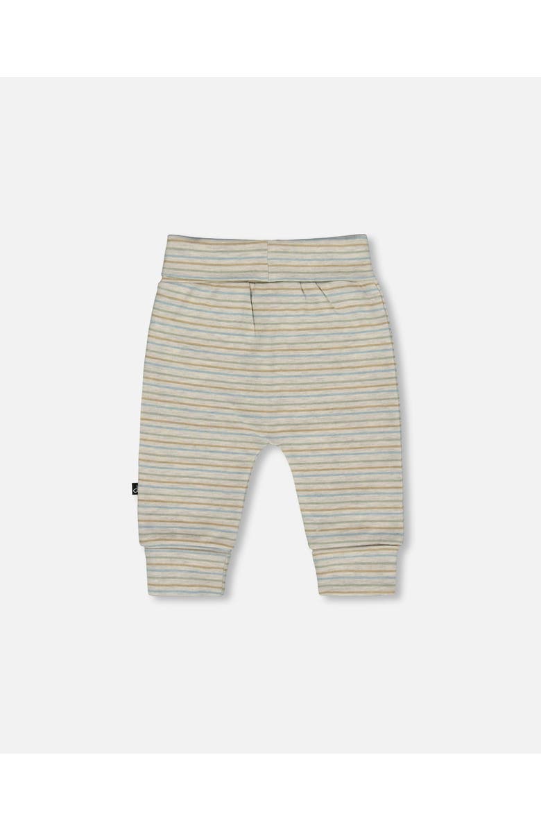 Deux par Deux Organic Cotton Evolutive Pants Striped Heather, Alternate, color, Heather Beige Gray
