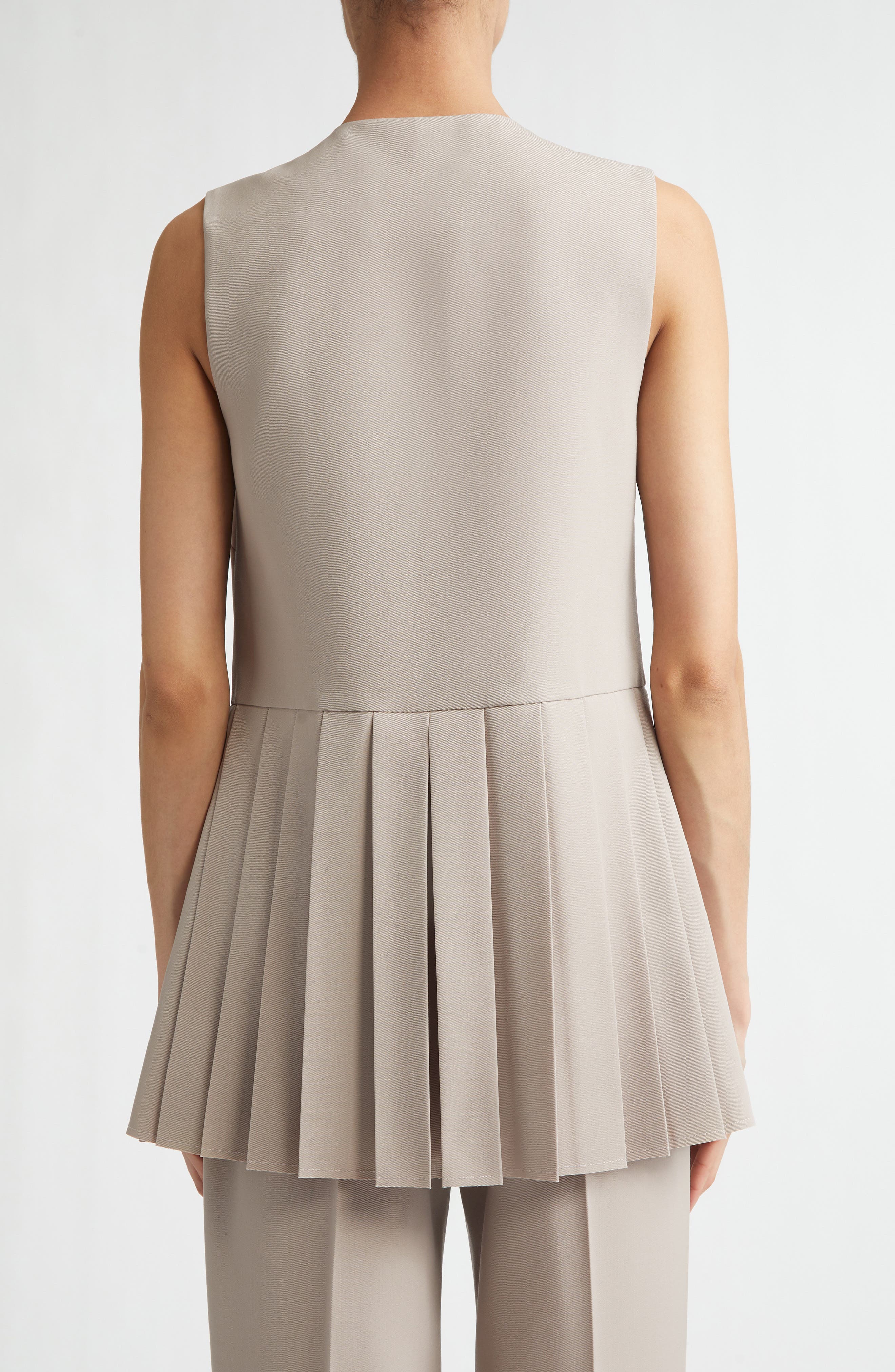 Pleated Wool Gabardine Top - image 4