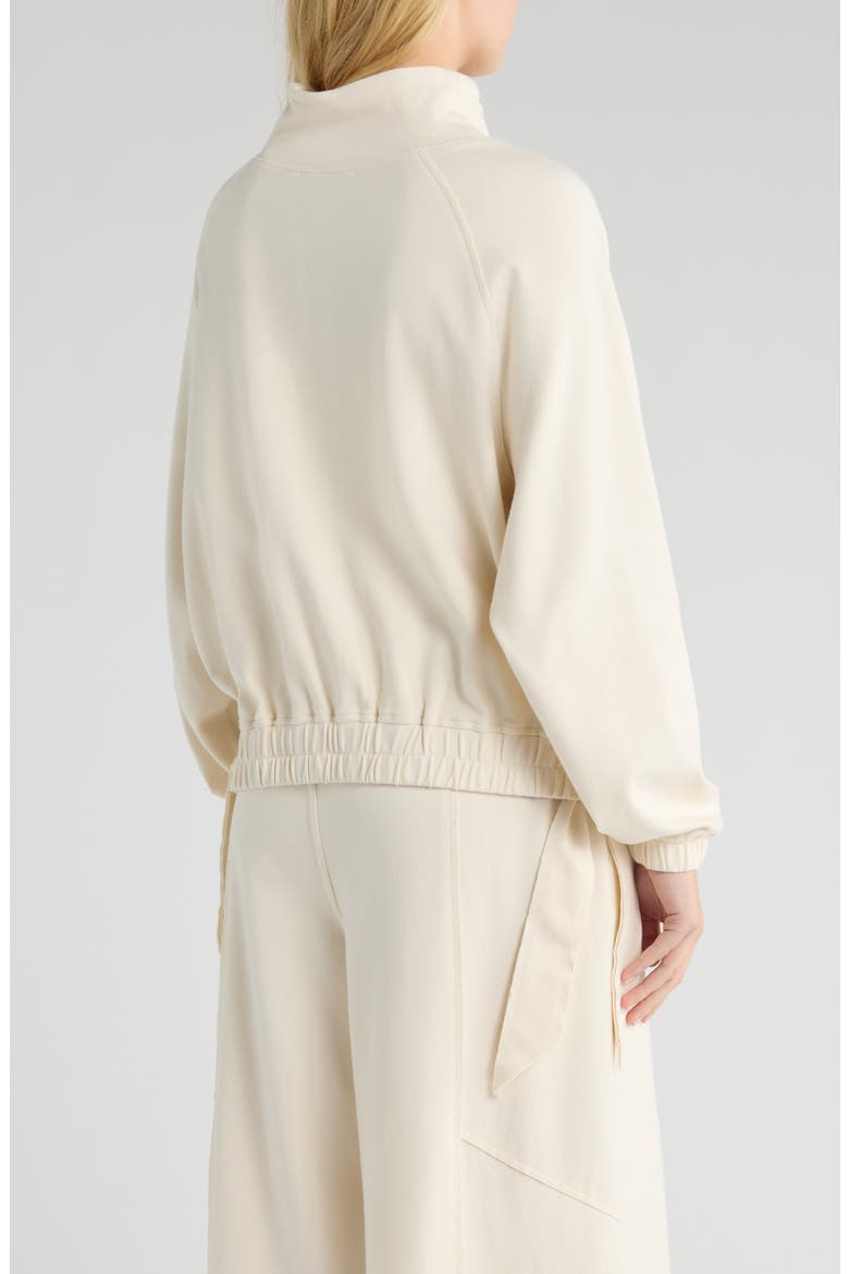 Seren Side Tie Funnel Neck Top, Alternate, color, CREAM