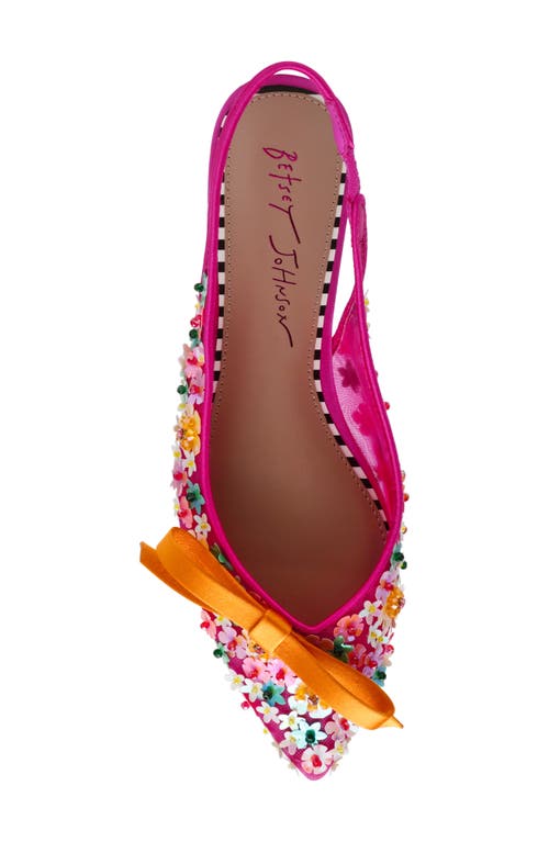 Betsey Johnson Laylah Slingback Flat In Fuchsia Multi