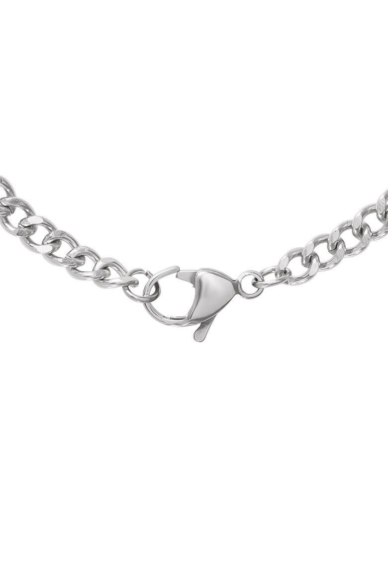 Men's Curb Chain Necklace & Bracelet Set, Silver-Tone, Alternate, color, Metallic Silver
