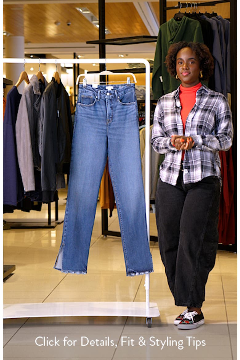 SoftTech Good Boy Slit Hem High Waist Straight Leg Jeans video