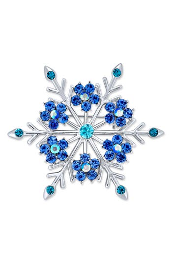 Bling Jewelry Snowflake Pin In Blue