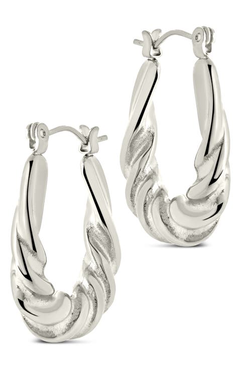 Elena Twisted Tube Hoop Earrings