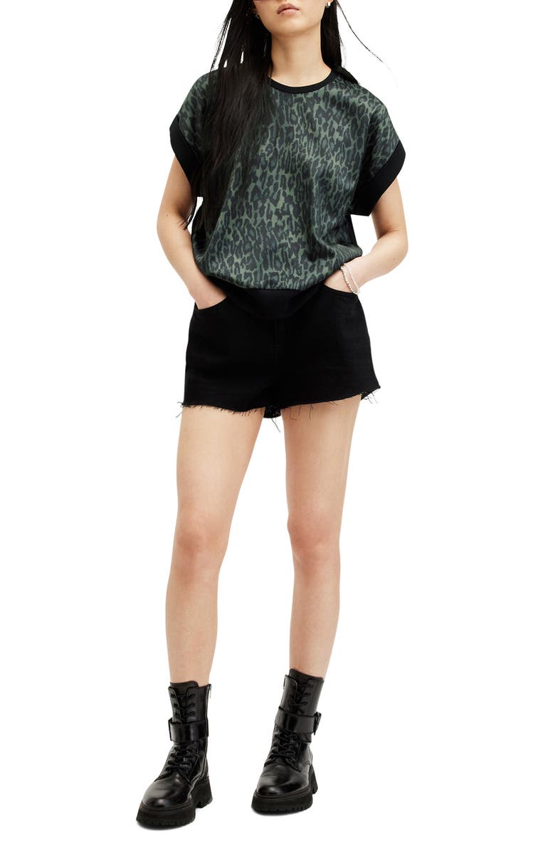 AllSaints Giana Leopard Knit Top, Alternate, color, 