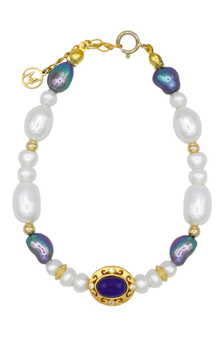 Galaxy Freshwater Pearl Bracelet, Main, color, WHITE / PURPLE