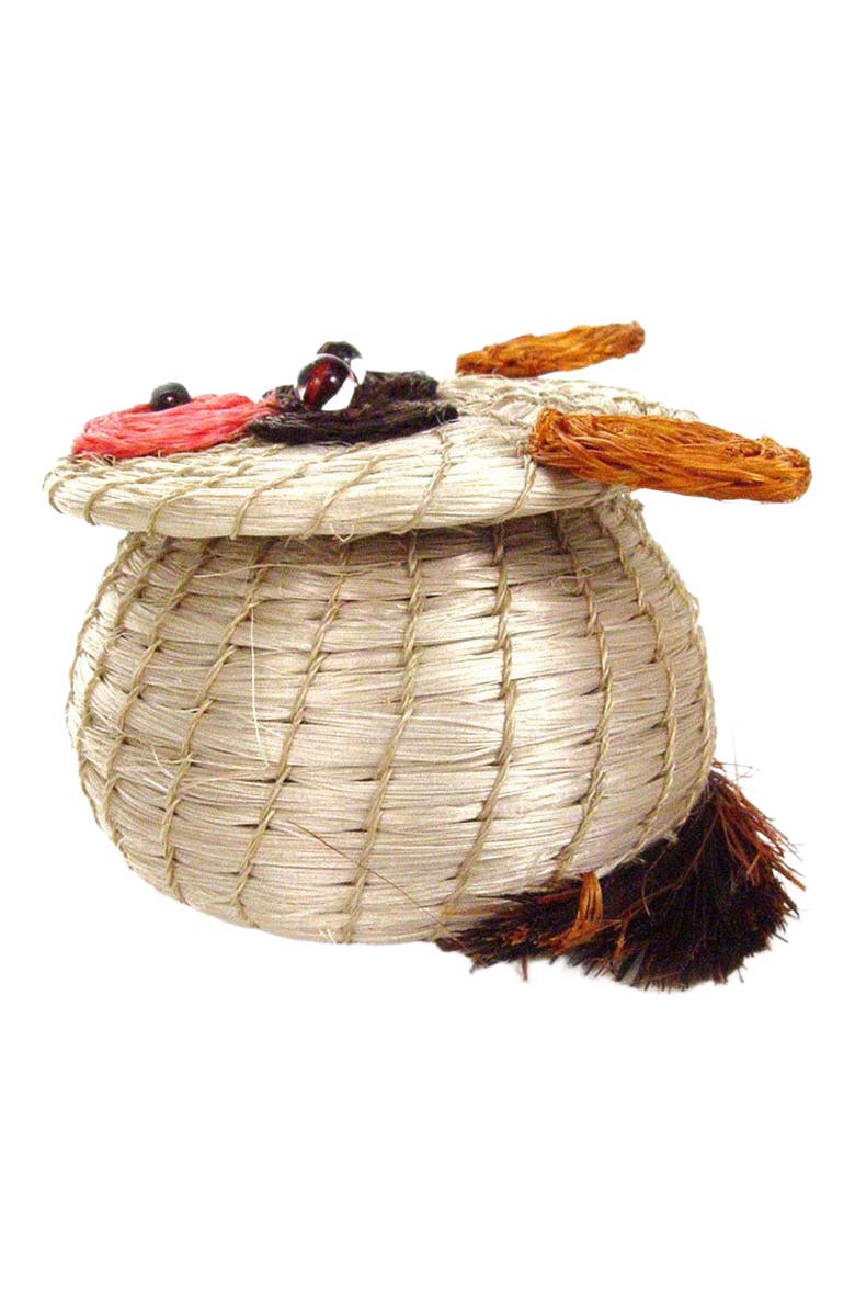 Mbare Animal Lidded Basket, Alternate, color, Bush Baby