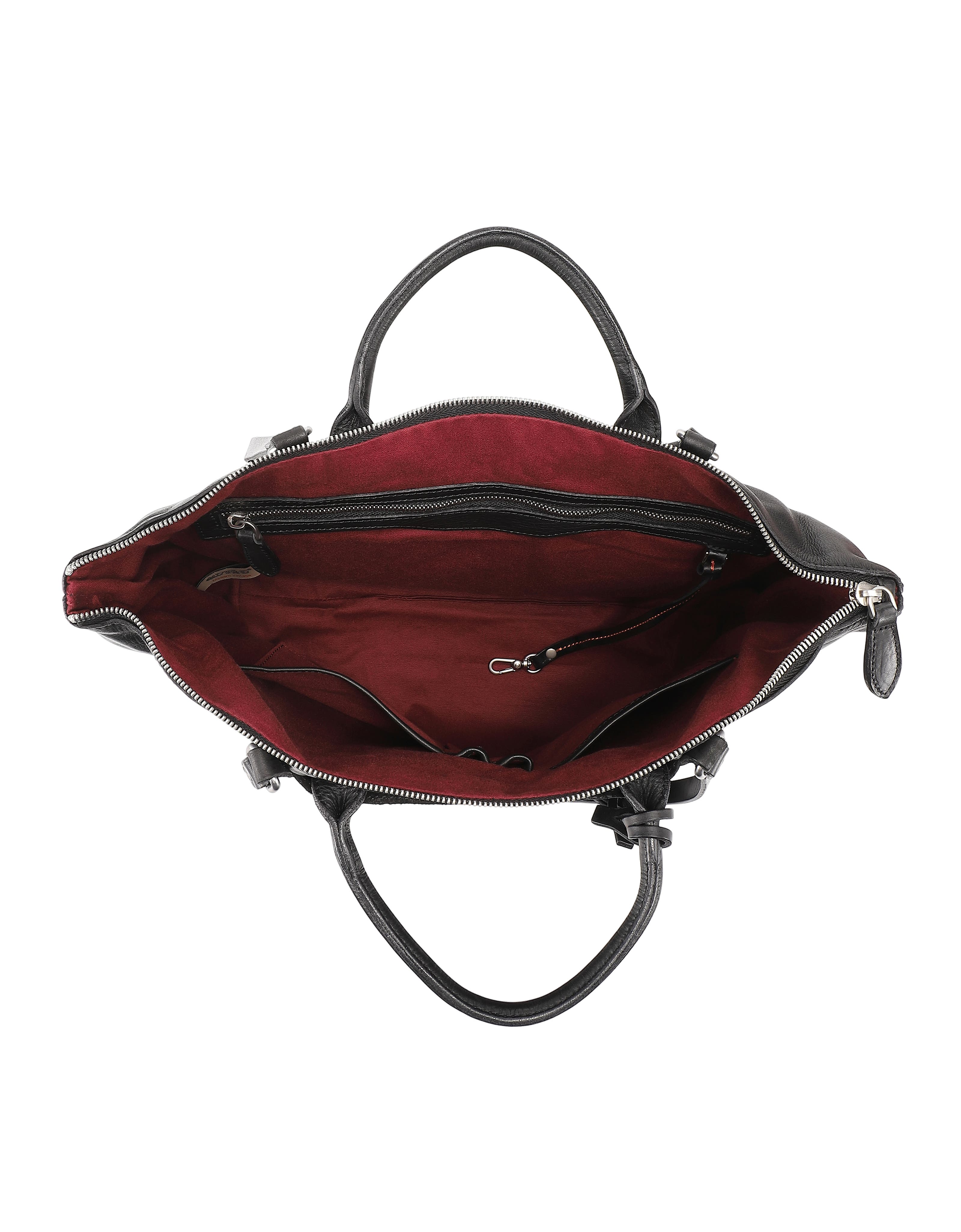 OLD TREND Crocus Genuine Leather Spacious Carryall Tote, Alternate, color, Black