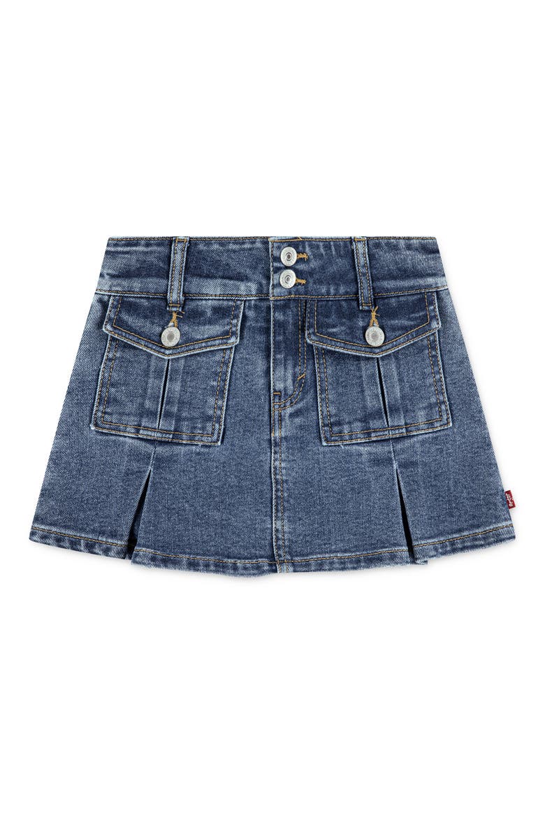 Kids' Pleated Denim Cargo Miniskirt, Main, color, RODEO