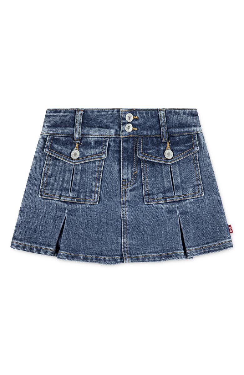 Levi's Kids' Pleated Denim Cargo Miniskirt, Main, color, Rodeo