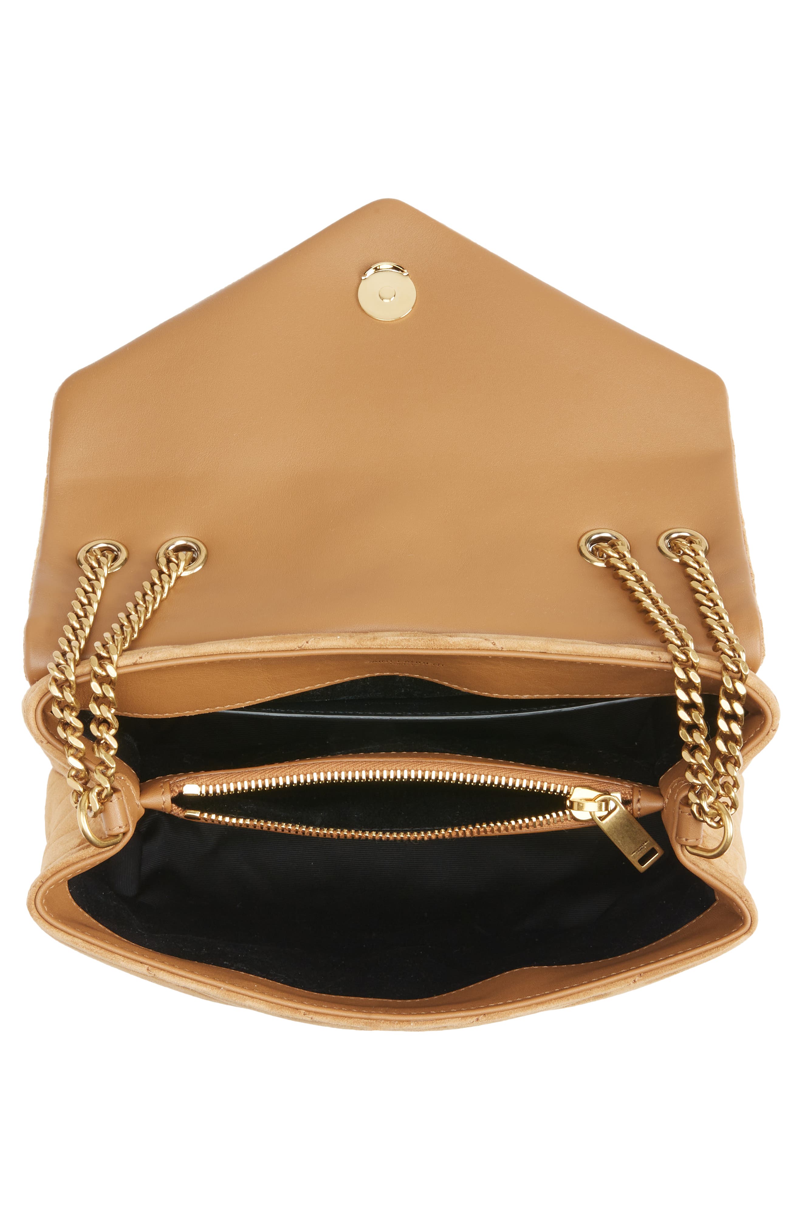 Saint Laurent Small LouLou Quilted Suede Shoulder Bag, Alternate, color, 