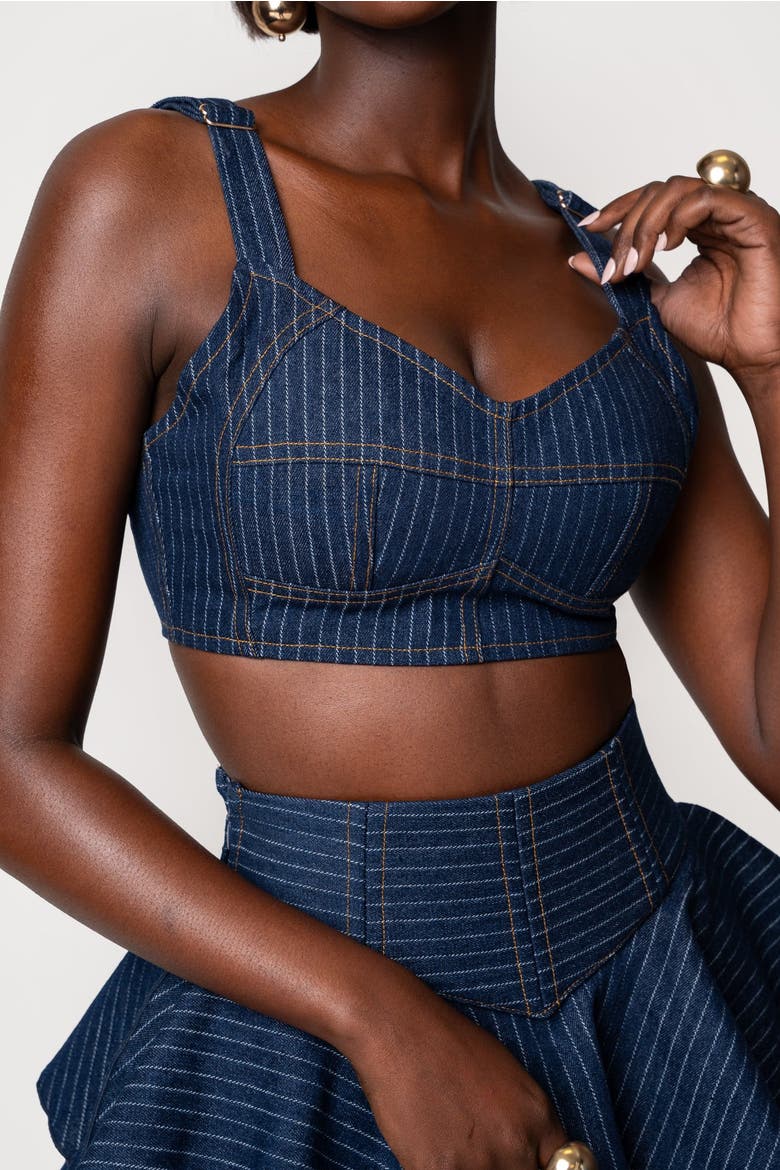 Serena Crop Top, Alternate, color, Denim
