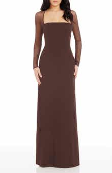 Maxwell Square Neck Long Sleeve Gown