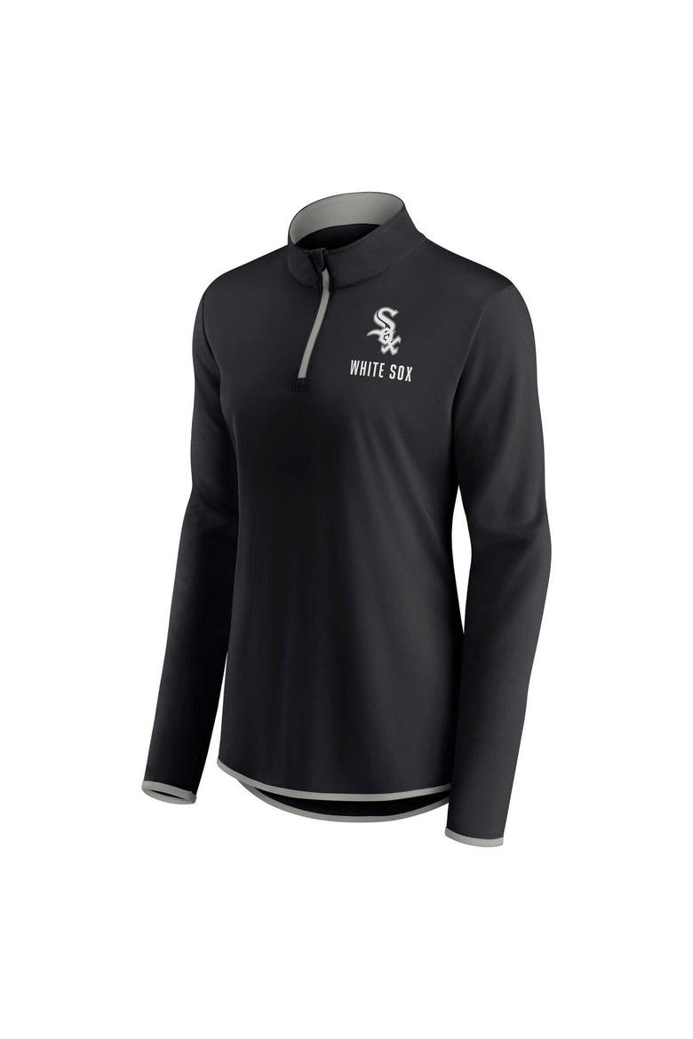 Women's Fanatics Branded Black Chicago White Sox Worth The Drive Quarter-Zip Jacket, Alternate, color, Black
