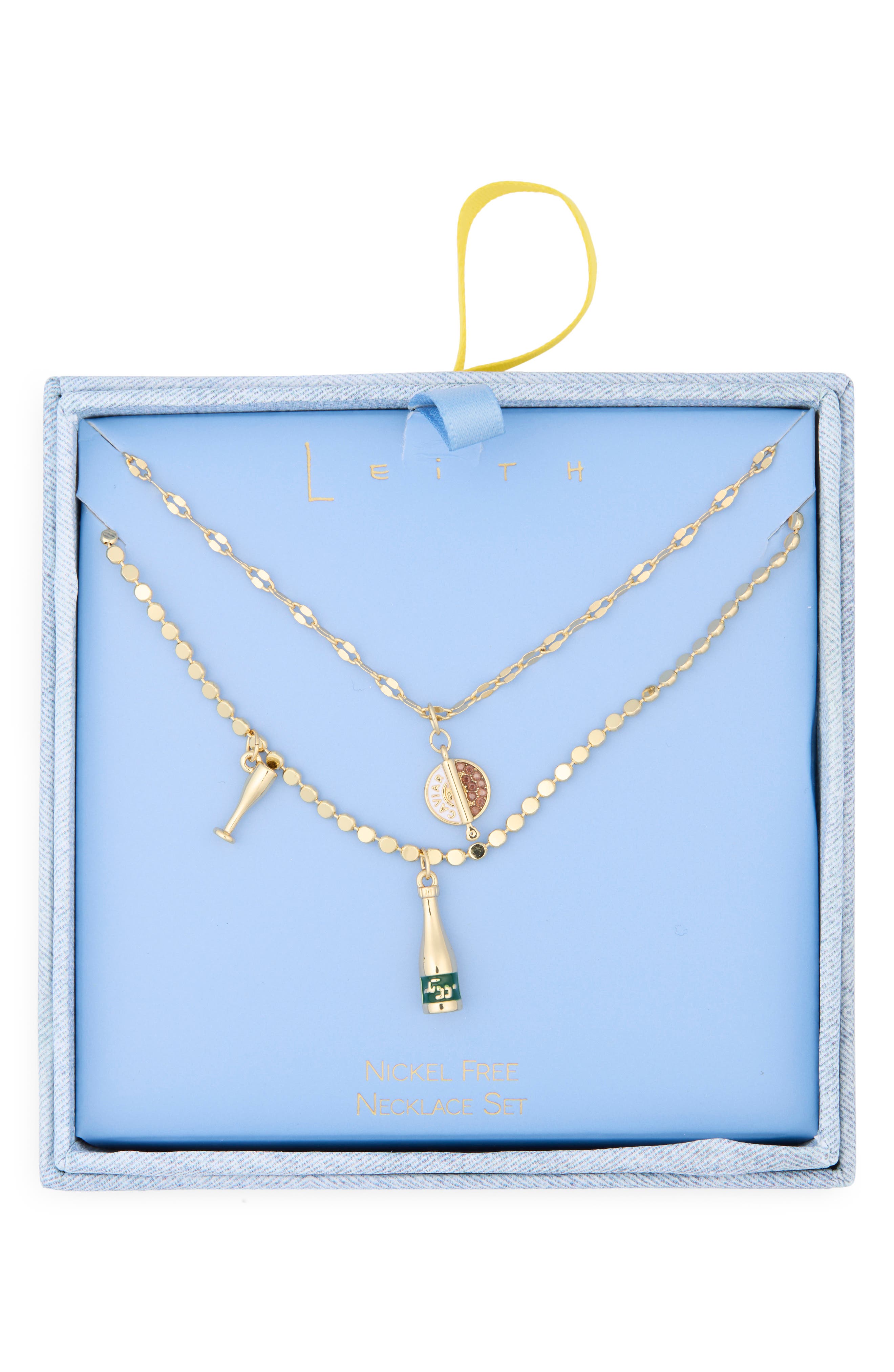 Leith Two Row Caviar & Bubbles Pendant Necklace