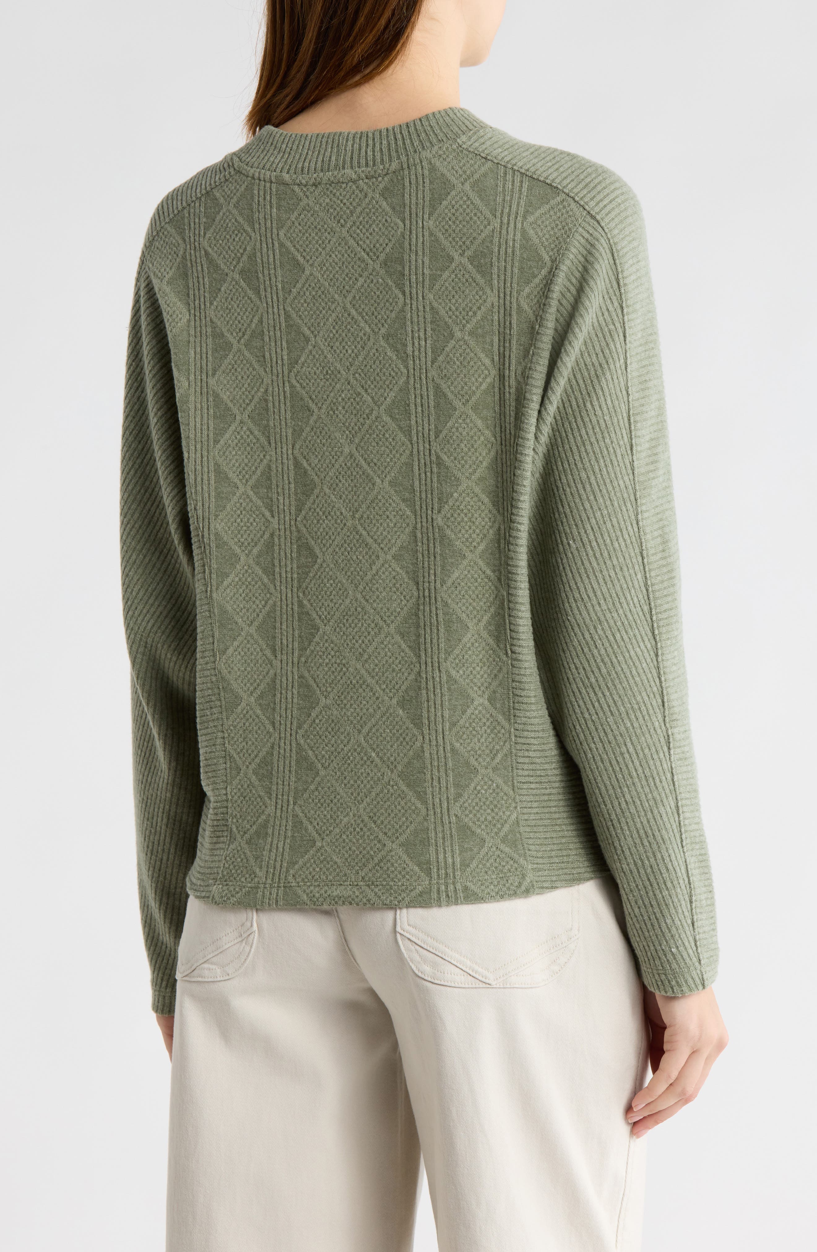 Textured Knit Dolman Sleeve Top - image 4