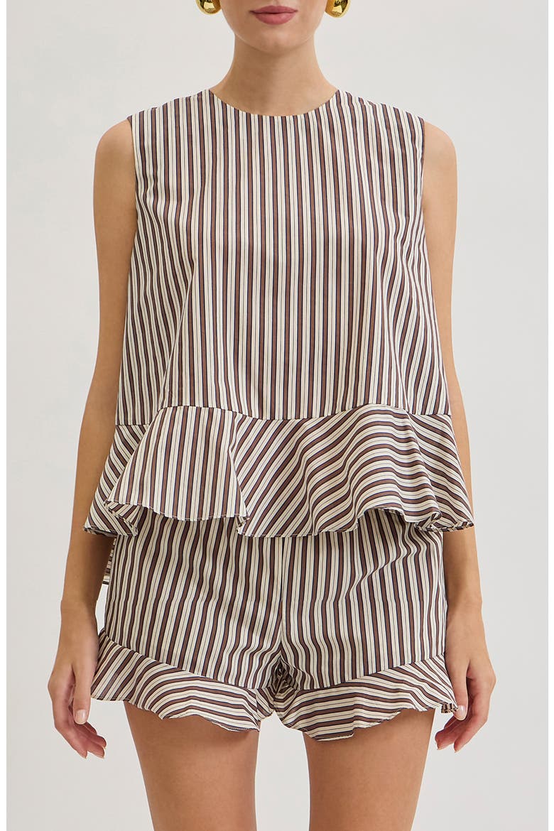 Miller Stripe Shell, Main, color, BROWN NAVY STRIPE