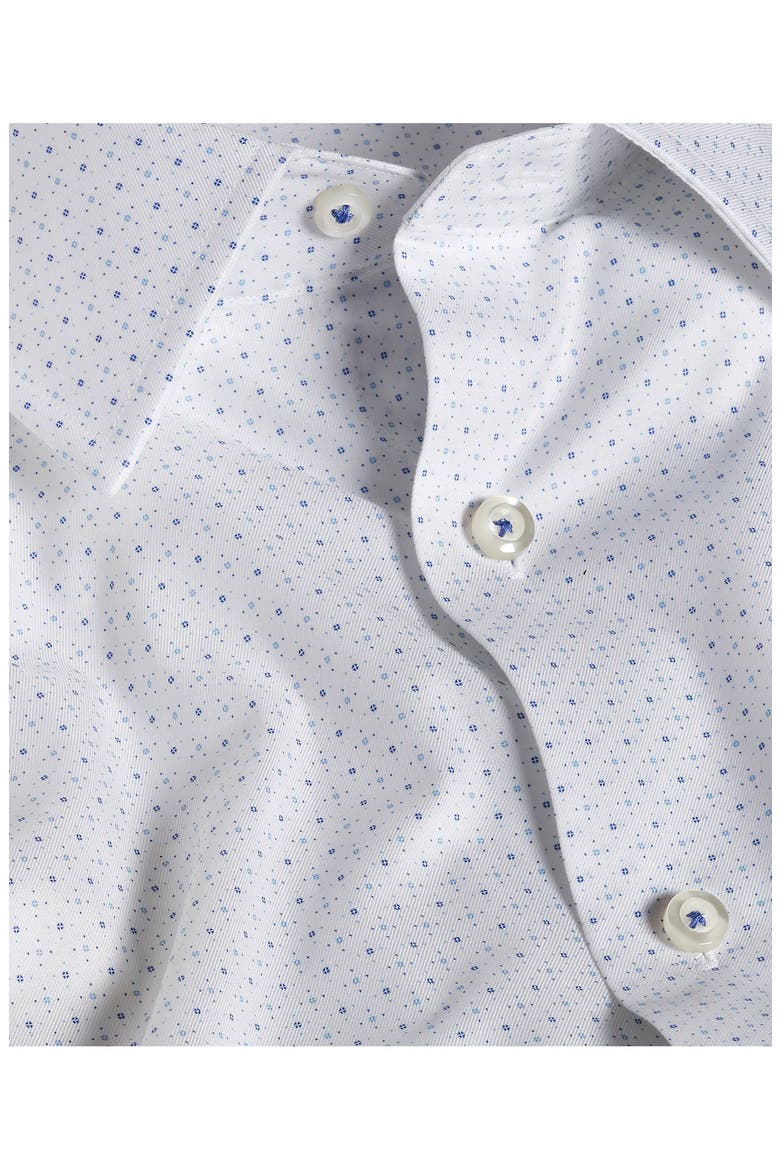 Trim Fit Micro Neat Stretch Cotton Dress Shirt, Alternate, color, WHITE/ BLUE